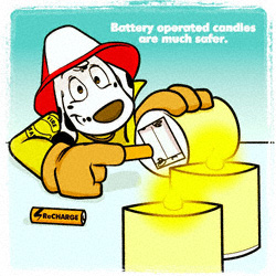 Battry operated candles are much safer